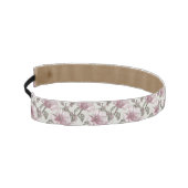 黙したピンクのハイビスカスの花模様 アスレチックヘッドバンド (左)