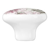 黙したピンクのハイビスカスの花模様 セラミックノブ (側面)