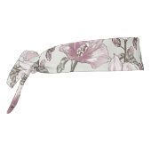 黙したピンクのハイビスカスの花模様 タイヘッドバンド (回転270)