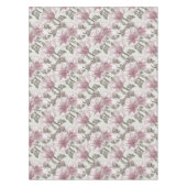 黙したピンクのハイビスカスの花模様 テーブルクロス (正面)