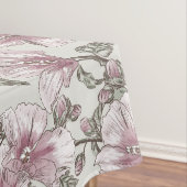 黙したピンクのハイビスカスの花模様 テーブルクロス (インサイチュ)