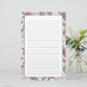 黙したピンクのハイビスカスの花模様 便箋 (スタンド正面)