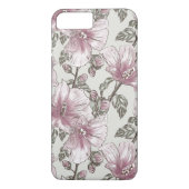 黙したピンクのハイビスカスの花模様 Case-Mate iPhoneケース (裏面)