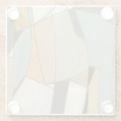 黙した色の抽象的な構成 ガラスコースター (裏面)