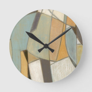 黙した色の抽象的な構成 ラウンド壁時計