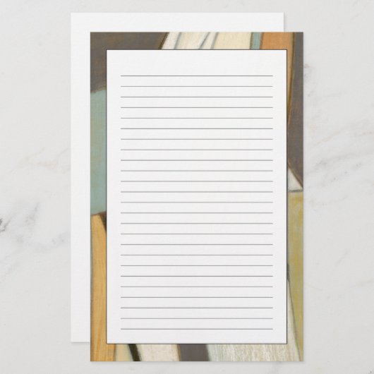 黙した色の抽象的な構成 便箋 (正面/裏面)