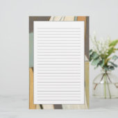 黙した色の抽象的な構成 便箋 (スタンド正面)