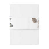 黙した赤面のピンクの花柄|の水彩画の暗闇の群葉 招待状ベリーバンド (裏面例)