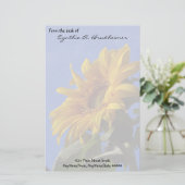 黙した黄色いヒマワリのパーソナライズな文房具 便箋 (スタンド正面)