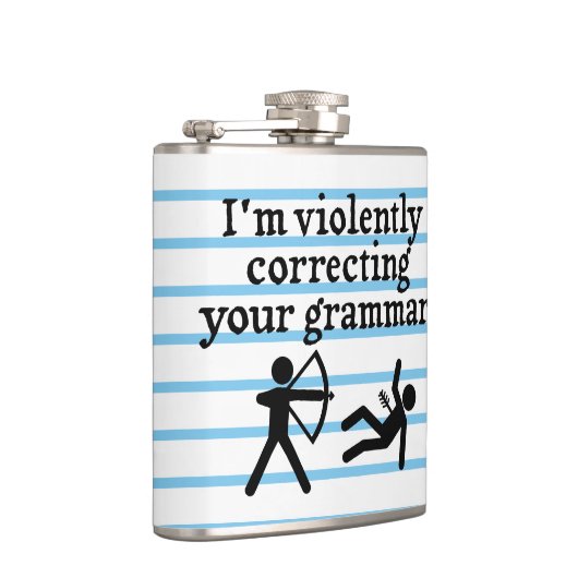 黙っおもしろいて冗談の文法を修正する フラスク (右)