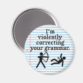 黙っおもしろいて文法を直すこと マグネット (正面/裏面)