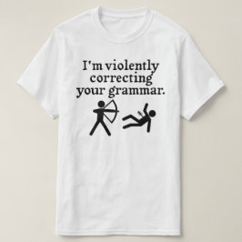 黙っおもしろいて文法を直すこと Tシャツ