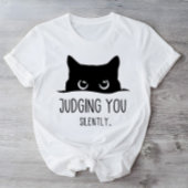 黙っおもしろいて皮肉な猫と判断する黒猫 Tシャツ