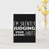 黙ってあなたの習慣食べ物ビーガンを判断しおもしろいた カード (黄色い花)