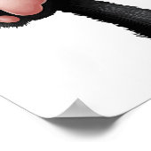 黙って判断するおもしろい黒猫デザイン ポスター (角)