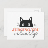 黙って判断する猫おもしろい子猫 ポストカード (正面/裏面)