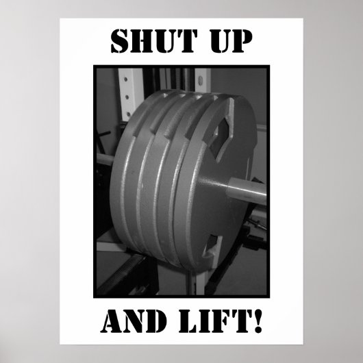 黙って持ち上げて！重量挙げエクササイズポスター ポスター (正面)