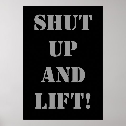 黙って持ち上げて！重量挙げエクササイズポスター ポスター (正面)