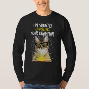 黙って文法の修正 – Cat English Tシャツ