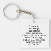 黙って文法を白黒に修正しない キーホルダー (正面)