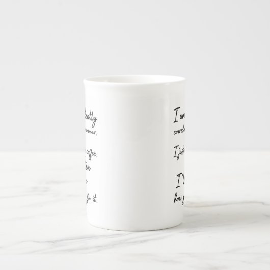 黙って文法を白黒に修正しない ボーンチャイナマグカップ (正面)