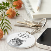 黙って猫の文法を修正してる先生 キーホルダー (正面右)