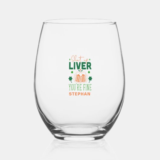 黙って肝臓あなたが素晴らしセントパテおもしろいリック引用文 ステムなしワイングラス (正面)