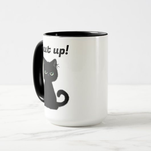 黙れ！ブラックキャットオフィスコーヒーを侮辱 マグカップ (正面左)