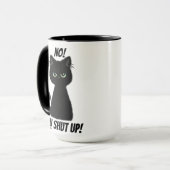 黙れ!最後の引数は怒黒猫を マグカップ (正面左)