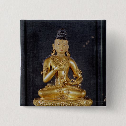 黙想につくAdibuddha Vajrasattva 缶バッジ (正面)