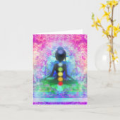 黙想のヨガのメッセージカード カード (黄色い花)