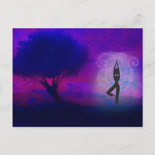 黙想のヨガの郵便はがき ポストカード (正面)