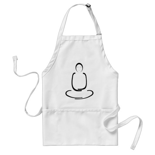 黙想の人の黒 スタンダードエプロン (正面)