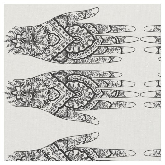 黙想の刺激を受けたなMehndi手の生地 ファブリック (クローズアップ)