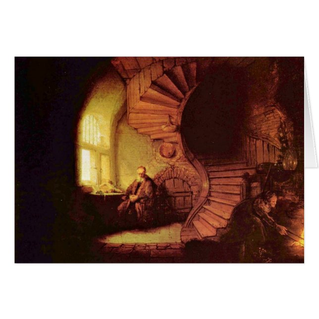 黙想の哲学者。 Rembrandt Van Rijn著 (正面横)