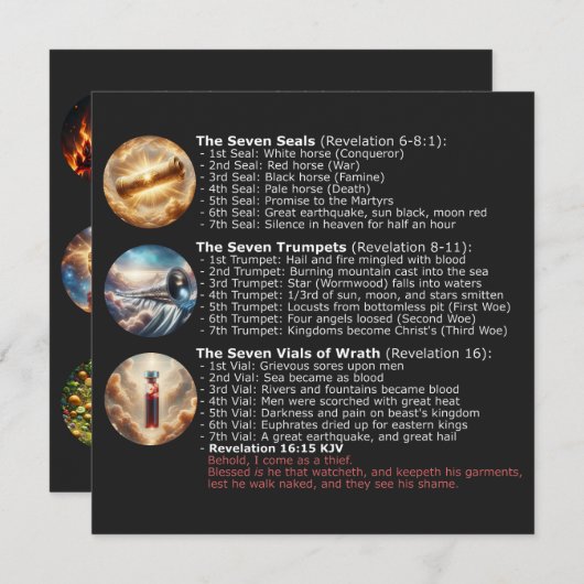 黙示録からのシンボルや象徴の順序 – KJV Bible 案内状 (正面/裏面)