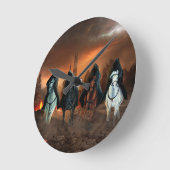 黙示録の四騎士 ラウンド壁時計 (傾斜)