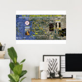 黙示録の7つの教会 – 地形図 ポスター (ホームオフィス)