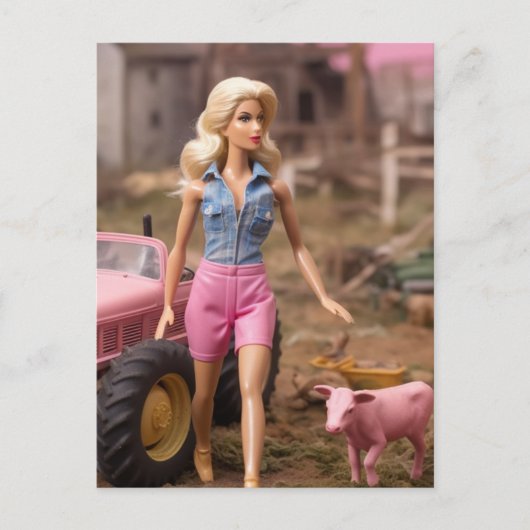 黙示録後の農場の金髪の人形 ポストカード (正面)