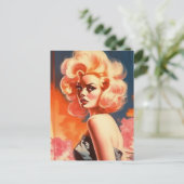 黙示録的レトロな女性 ポストカード (スタンド正面)