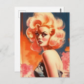 黙示録的レトロな女性 ポストカード (正面/裏面)