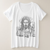 黙示録19:16 諸王の王イエス プラスサイズTシャツ (デザイン正面)