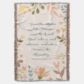 黙示録1:8，キリスト教のアイボリーブランケット スローブランケット (正面縦)