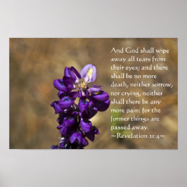 黙示録21:4白い文字 ポスター