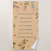 黙示録21:5、アプリコットフローラクリスチャン ビーチタオル (正面)