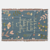 黙示録21:5、ティール(緑がかった色)フローラクリスチャン スローブランケット (正面)