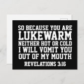 黙示録3:16、lukewarm?神は汝を吐く ポストカード (正面/裏面)