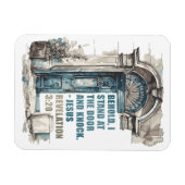 黙示録3:20わたしは扉に立ち、ノックする マグネット (横)