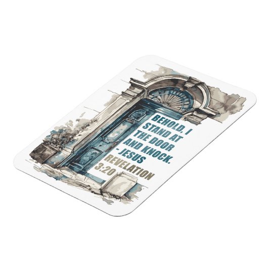 黙示録3:20わたしは扉に立ち、ノックする マグネット (左側)