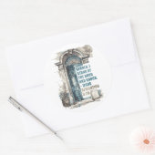 黙示録3:20わたしは扉に立ち、ノックする ラウンドシール (封筒)